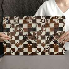 1件裝牛紋格紋平板保護殼，附筆槽，相容 iPad 10代 Smart Case/Air 13(M3 2025)/Air 11/11(A16 2025)，相容 Oppo Pad、 Matepad、Vivo Pad、Honor Pad、Xiaoxin Pad - 彩色 - 查看 9