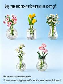 Mini Flower Vase Fridge Magnet, Micro Magnetic Vase, Refrigerator Decoration Vase, Bedroom, Living Room, Bathroom, Kitchen Decor, Random Flower Gift With Vase Purchase - View 2