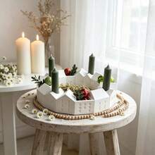 DIY Resin Mold 1pc/2 Styles House Candle Holder Ornament Mold Suitable For Making Epoxy Resin Plaster Candle Aromatherapy Supplies Home Decor Tabletop Silicone Mold - House Candlestick Mold - View 4