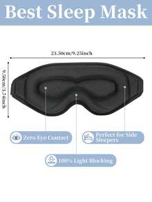 1pc 3D Sleep Mask, New Lightweight 100% Blackout Comfortable Sleep Mask - Unisex, Zero Eye Pressure 3D Deep Contour Eye Mask Effectively Relieves Eye Fatigue/Protects Eyelashes And Makeup, Adjustable Strap Size Fits Different Head Shapes Universal Sleep Mask, Suitable For Party Blindfold Games, Yoga, Meditation, Travel Rest, Office/School Nap, Bedroom Sleep, For Light Sleepers, Ideal Gift For Sleepers - Grey - View 8