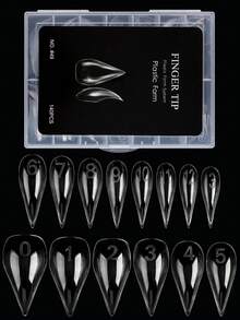 140pcs Short Cat Claw Nail Tips, Natural Curved Slender Double-Sided Nail Molds, 3D Eagle Claw Sculptural Acrylic Nail Art Mold, Reusable Full Coverage, 14 Sizes, Suitable For DIY Nails & Nail Salons - Clear - View 2
