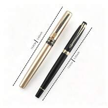 1pc Luxury Metal Fountain Pen, 0.5mm Fine Nib, Smooth Writing Signature Pen For Business Office, Classic Retro Design With Gift Option - 839 102 - View 2