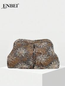 ENBEI Elegant Sparkling Clutch Bag - Large Capacity Makeup Bag, Vacation Clutch, Elegant Evening Bag, Fashion Evening Bag, Multi-Functional Women's Beach Bag, Autumn Wallet, Elegant Women's Bag, Perfect For Wedding Dress, Evening Gown, Holiday Essential, Travel Essential, Party Outfit, Teacher's Day Gift, Wedding Season Souvenir Bag - Multicolor - View 11