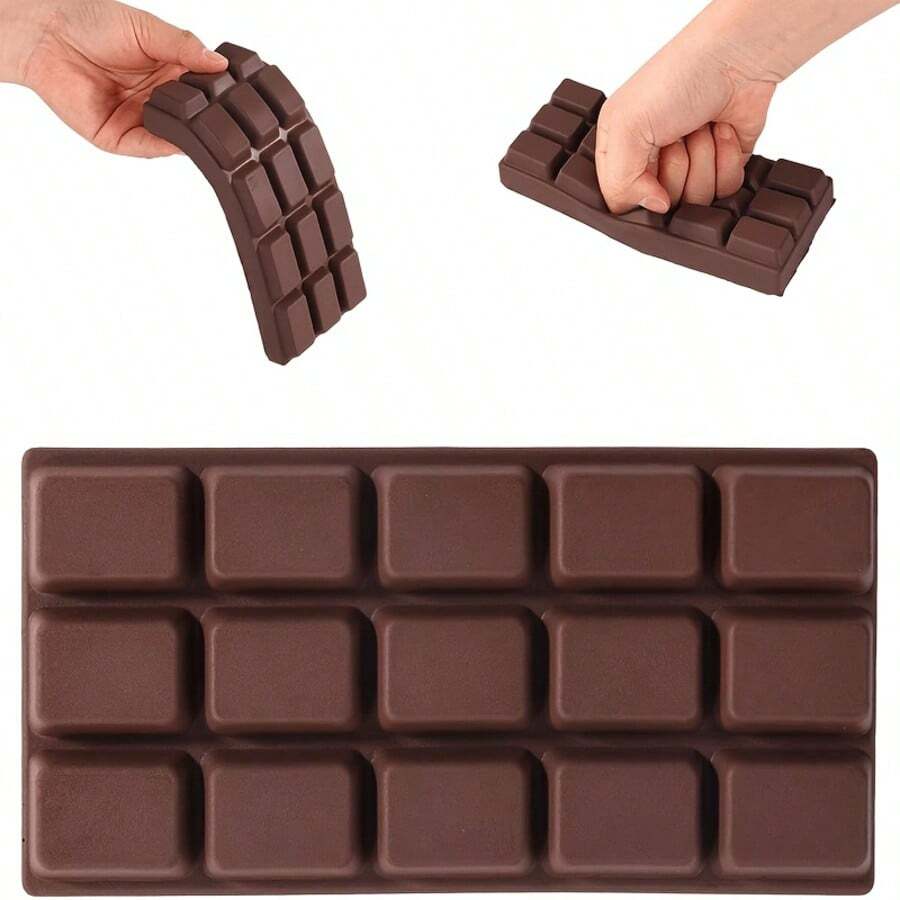 1pc Realistic Chocolate Shaped Stress Relief Soft Toy, Soft And Elastic Dough Texture, Suitable For Adult Party, Office Desk And Home Decor, Birthday Party Gift And Surprise Gift - Multicolor - View 1