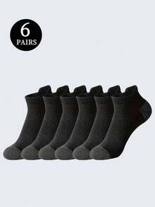1/6/12/18 Pairs Men's Color Block Black & White Mid-Calf Socks, Sports Running Socks, Suitable For All Seasons - Multicolor - View 20