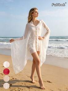1 buah Handuk Pantai Wanita Musim Semi/Panas Baru dengan Bordir Katak dan Kancing, Motif Rumbai Linen, Selendang Pelindung Matahari, Jilbab Timur Tengah, Abaya, Cocok untuk Penggunaan Sehari-hari - MultiWarna - View 16