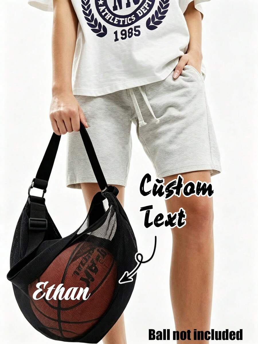 Customized Sports Ball Bags; Storage Bags For Basketballs And Soccer Balls; Shoulder/Crossbody Volleyball Bag; Mesh Sports Training Bag.