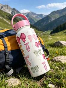 32OZ Insulated Water Bottle Large Capacity 3D Pattern Printed Vacuum Double Wall Thermal Insulation Hot & Cold Water Flask With Handle For Outdoor Sports More Convenient - Multicolor - View 5