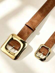 APLCSEY 2pcs/1pc Women's Belt Suitable For Daily Wear - Camel - View 6