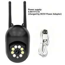 BoyKeep 1 pieza Cámara de inalámbrica 1080P HD 5G WIFI, vista panorámica de 360°, visión nocturna infrarroja, detección de movimiento humano, audio bidireccional, acceso remoto, cámara de monitoreo del hogar interior, negro, instalación fácil - Negro - Ver 9