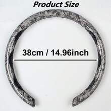 1pc Lightweight Non-Slip Steering Wheel Cover - Faux Mahogany Pattern + Embedded Easy Installation + No Inner Ring; For Car/Pickup/SUV/MPV/Van/D-Shape/O-Shape/Round Steering Wheel - Faux Mahogany Pattern - View 3
