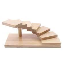 Pine Wood 7-Step Staircase Sushi Display Stand, Food Serving Tray, Dessert Display Rack, Tabletop Appetizer Holder For Restaurant Wedding Party - View 4