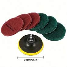 8pcs Tile Cleaning Scrubber Pads Cleaning Kit Bathroom Floor Bathtub Polishing Pads Household Cleaning Tools - 4 Inches / 10cm - View 3