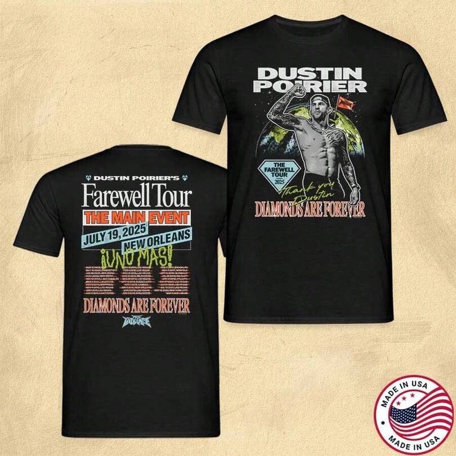 Dustin Poirier Farewell 2025-Shirt in allen Größen S-5XL - Schwarz - Übersicht 1