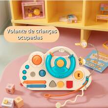 Volante de Bebê Brinquedo Sensorial, Brinquedo Educacional Multifuncional para Aprendizado de Bebês e Crianças Pequenas 18+ Meses, Quadro de Atividades de Habilidades Motoras Finas para Assento de Carro, Carrinho de Bebê, Berço, Presente de Natal e Aniversário para Meninos e Meninas - Multicolorido - Visão 4