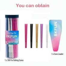 BKFUN 50/100/200pcs King Size Pre-Rolled Papers With Filter Tips, 109mm Pre Rolling Cones With Filling Device, Cone Loader, Slow Burning, Tobacco Accessories, Holiday Gift For Friends And Family - View 8