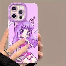 Chica gato morado rosa tema kawaiifunda de teléfono Fundas compatibles con ,Apple,VIVO,OPPO,,, y Honor.Fabricadas en silicona TPU,ofrecen protección contra golpes y caídas. - Blanco - Ver 2