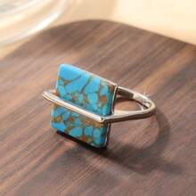 Este anillo irradia un estilo artístico natural, con un diseño minimalista pero impactante que es discreto pero lleno de presencia. Es adecuado para usar en una variedad de ocasiones como fiestas temáticas y campamentos al aire libre. - Plateado - Ver 8