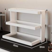 1 pieza Estante de almacenamiento multifuncional de escritorio, estante de almacenamiento y exhibición multiusos, soporte para tazas, estante para perfumes, estante para especias, soporte para pasteles, adecuado para tazas de agua, tazas de café, juegos de té, escritorio de oficina, barra de café, cocina, decoración del hogar - Tipo A - Ver 6