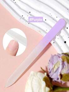 5/1pc Glass Nail File Professional Manicure Tool For Natural Nails Gradient Color Polishing Care Suitable For Salon Gift (Macaron Color) - Multicolor - View 15