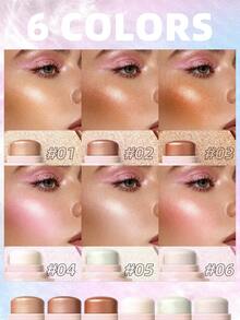 USHAS Shiny Glowing Highlighter Stick, Highlighter Pen Tahan Lama, Illuminator Wajah Tahan Air dan Tidak Menggumpal, Cocok untuk Tulang Pipi, Hidung, dan Bibir Atas, Stik Makeup Krim Portabel, Cocok untuk Makeup Sehari-hari, Pesta, Perjalanan, Cocok untuk Semua Warna Kulit - #03 Kilauan Perunggu - View 7