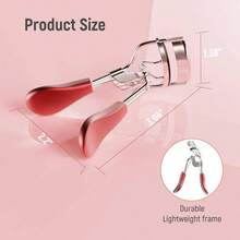 Rizador de pestaas para levantar y rizar, herramienta profesional de maquillaje de acero inoxidable con ergonmico y 6 almohadillas de repuesto para resultados duraderos. - Rojo - Ver 5
