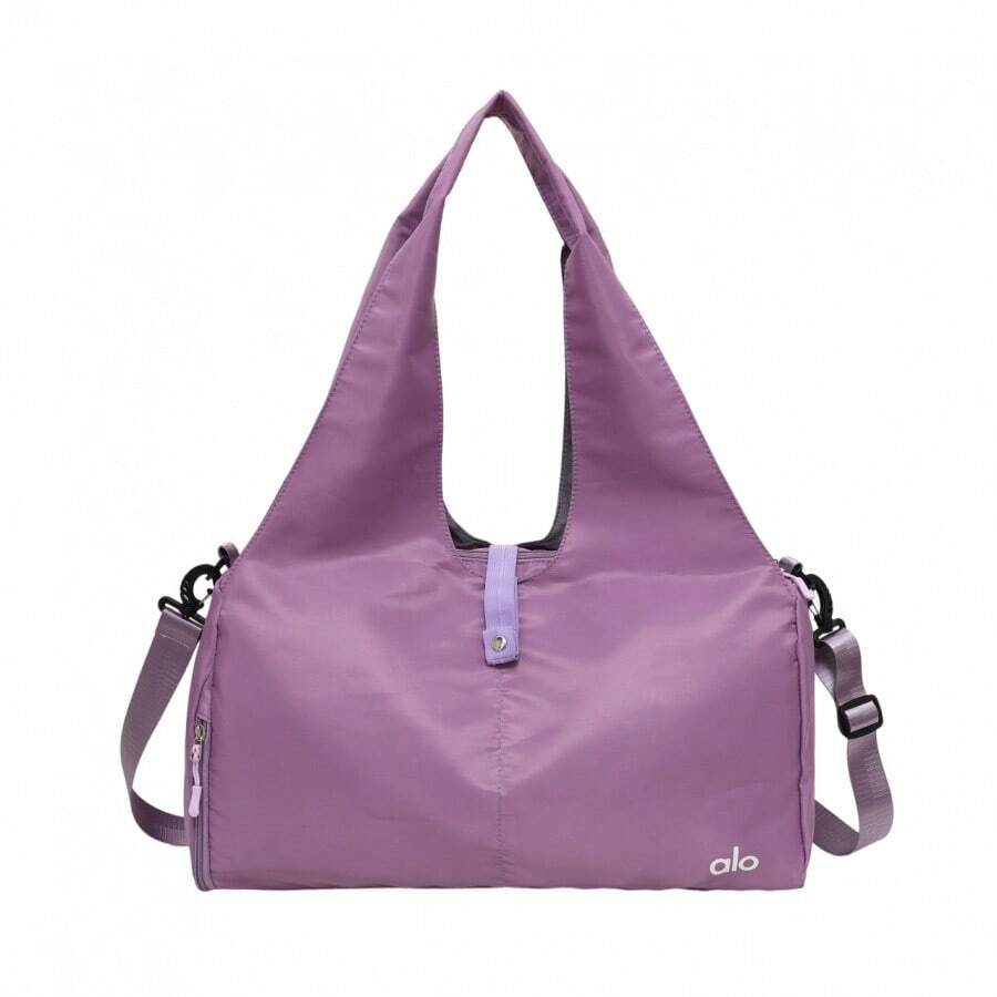 ALO Foldable Gym & Yoga Bag, Large Capacity Travel Tote Bag, Lightweight Multi-Purpose Shoulder Bag For Sports & Travel - Màu tím - Xem 1