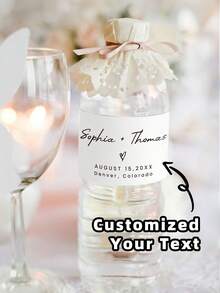 1/10/30/50pcs Customized Water Bottle Labels, 3 Styles, Personalized Wedding Decoration, Customizable Wedding Text Labels, Custom Name, Text, Blessing, Gift For Groom, Bride, Friends, Couples, Weddings, Parties, Holiday, Birthday, Wedding Favors - Multicolor - View 9