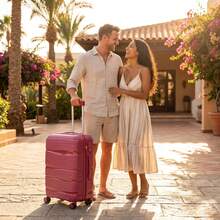 Carry-On Suitcase 10kg Premium Polypropylene PP Ultra Resistant Expandable With 360 Degree Double Wheels Built-In Lock Organized Internal Compartment Hand Luggage Rigid Bag - Red - View 2