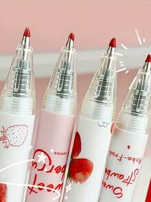 12 piezas/Set Bolígrafos retráctiles de tinta negra de 0.5mm con aroma a fresa – ¡Perfectos para escribir y dibujar! (6 bolígrafos + 6 repuestos) - Multicolor - Ver 5