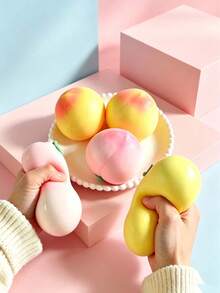 1pc Random Style Creative Stress Relief Squeeze Toy Music Peach Slow Rebound Office Stress Relief Squeeze Toy - Multicolor - View 2
