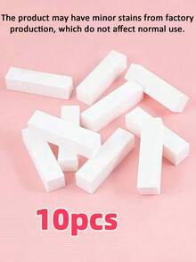 10piezas/30piezas/50piezas Bloques de esponja profesional para arte de uñas, herramienta multifuncional para el cuidado de las uñas, integra molienda, modelado, pulido y brillo, crea fácilmente efectos de arte de uñas de calidad de salón. Diseño de cuatro caras con diferentes granos de lija, se puede seleccionar según las necesidades: superficie gruesa para modelar las uñas, eliminar los bordes de piel muerta - Blanco - Ver 12