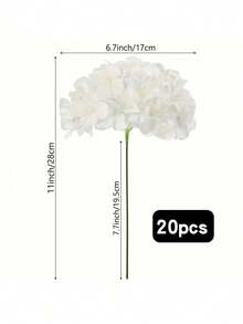 [Quantity] Pcs/Set 9.06 Inch Artificial Hydrangea Bouquet, Faux Hydrangea Stems, Suitable For Wedding Centerpieces, Home Decor (White) - Multicolor - View 19