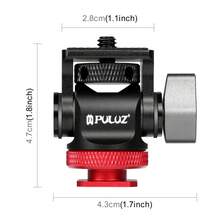 PULUZ 迷你 180 度旋轉三腳架球形雲台冷靴接座轉接器 - 查看 2