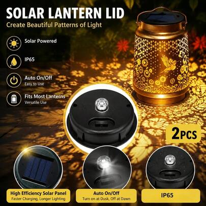 2/4/6pcs Solar Light Covers, Outdoor Hanging Light Replacement Parts, Warm White Decorative, Suitable For Garden Yard Halloween Christmas