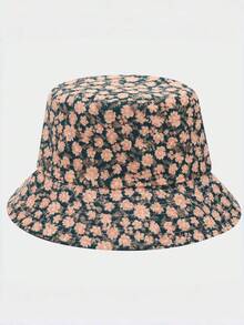 New Fresh Ditsy Floral Versatile Bucket Hat For Women, Spring/Summer Student Casual Sun Protection Reversible Bucket Hat, Sweet And Fresh - Small Floral Fisherman's Hat - View 3