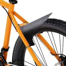 14pcs Set Mudguards, Black Carbon Fiber Pattern Mudguards, Portable Ultra-Thin Front Fork Rain Cover, Universal Front And Rear Accessories For Mountain Bikes - Multicolor - View 3