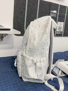 Vintage Star Embroidery Backpack, Teen Girl School Bag, Versatile Campus Daily Use Bag, Eye-Catching Style For Back To School Season - Multicolor - View 5