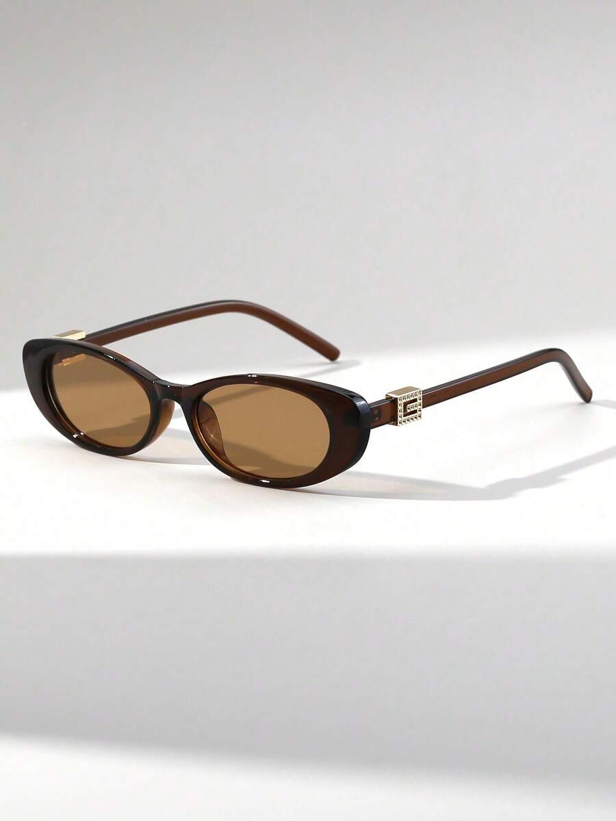 1 Pair Women's Cat Eye Small Frame Personalized Retro Decorative Temple Fashion Versatile Street Style High-End Fashion Glasses (Multiple Colors Available) - Multicolor - View 1