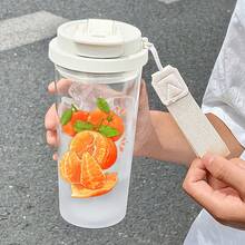 1個/5個 500ml 可愛橘色印花旅行杯附吸管與便攜塑料水瓶，防漏杯，日式可愛水果圖案，適合冰咖啡、冷萃咖啡與夏季日常飲品，水果小禮物驚喜 - 多色-橘子 - 查看 10