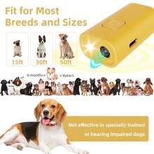 Mini Repelente Ultrasónico para Perros, Dispositivo Portátil Recargable Anti-Ladridos, Equipo de Entrenamiento Anti-Ladridos para Perros con Indicador LED - Amarillo - Ver 9