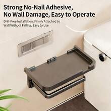 Self-Adhesive Wall-Mounted Toilet Paper Holder, Bathroom Toilet Paper Holder, Perfect For Bathroom, Kitchen, Restroom, RV, Dorm And Hotel. Add A Touch Of Style To Your Bathroom Decor. - Multicolor - View 6