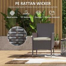 Outsunny 2 PCS Rattan Wicker Dining Chairs With Cushions And Anti-Slip Foot, Patio Stackable Chairs Set For Backyard, Garden, Lawn, Dark Coffee-XY939620 - 01-0594 - View 6