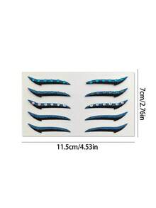 1pc Blue Black Rhinestone Eyeliner Face Decoration Sticker, Diamond Eyeliner Sticker, Reusable Eyeliner Sticker, Easy To Use, Suitable For Women's Makeup And Eye Decoration - 彩色 - 查看 10