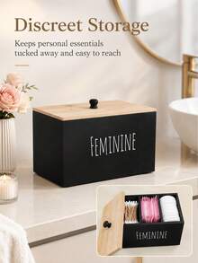 Aesthetic Tampon Storage Box With 3 Slots Anti Dust Cover Premium Multifunctional Bathroom Storage Box For Housewives Handy Jewelry Organzierhair Accessories Organaizer To Hold Makeup Pads Travel Essential Home Decor Bathroom Accesssories - View 14