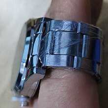 Reloj de cuarzo con diseño de escala en caja redonda de acero inoxidable plateado, correa de acero, regalo de cumpleaños, vuelta a la escuela, versátil para uso diario, función de calendario - Plateado - Ver 8