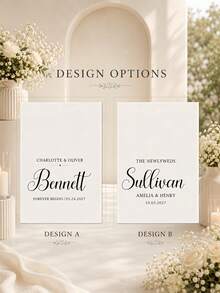 Personalized Wedding Table Runners, Custom Name Tag Table Runners, Wedding Table Decorations, Reception Decorations, Wedding Signs - Multicolor - View 5