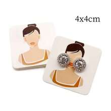 100 piezas Aretes de papel de 4cm, accesorio pequeño, tarjeta con forma de flor multicolor - Tarjeta para pendientes de 4x4 cm - Ver 4