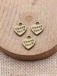20pcs 12x10mm Double-Sided Thank You Heart Charms Pendant For DIY Jewelry Making Necklace Keychain Phone Chain Bracelet Making Accessories - Thank You for Your Kindness. - View 7