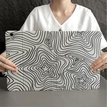 1件黑白抽象漩渦印花平板保護殼，附筆槽，相容 iPad 10代 Smart Case/Air 13(M3 2025)/Air 11/11(A16 2025)，相容 Oppo Pad、Matepad、Pad、Honor Pad、Xiaoxin Pad - 彩色 - 查看 5